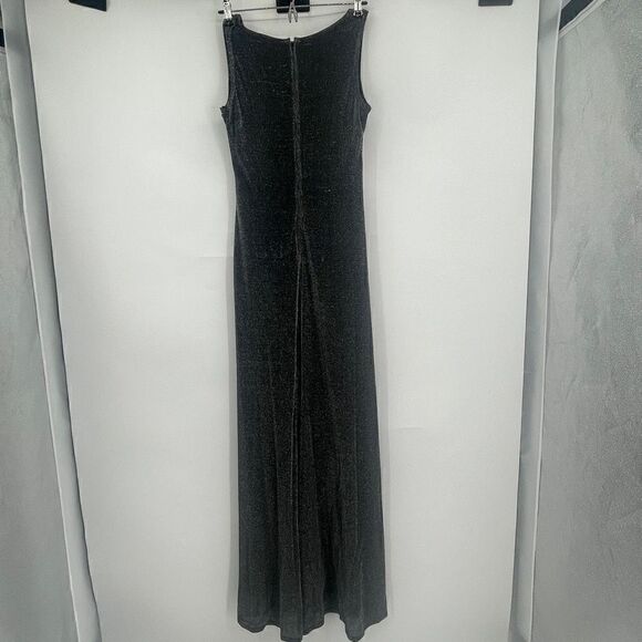 Tadashi Women's Surplice V-neck Ruched Metalic Maxi Dress Size Medium - Picture 5 of 9